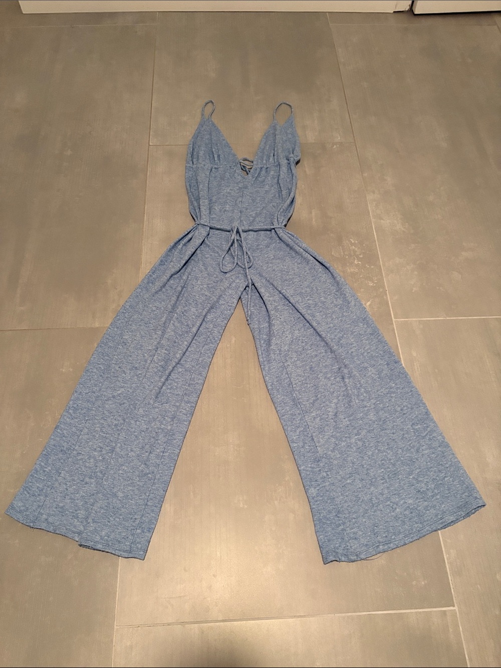 Lulu's Sky Blue Sleeveless Wide-Leg Jumpsuit with Tie Waist